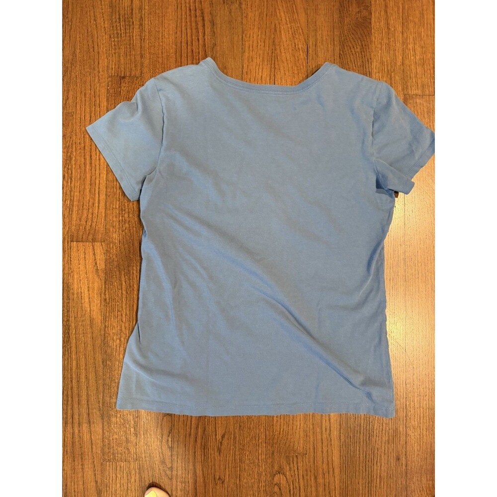Life is Good Womens S Peace Love Coffee Crusher V Neck‎ T Shirt Blue - Picture 7 of 7